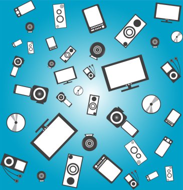 Seamless electronic products background clipart