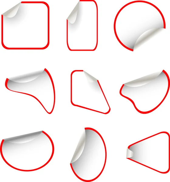 Set adesivi vettoriali con bordo rosso — Vettoriale Stock