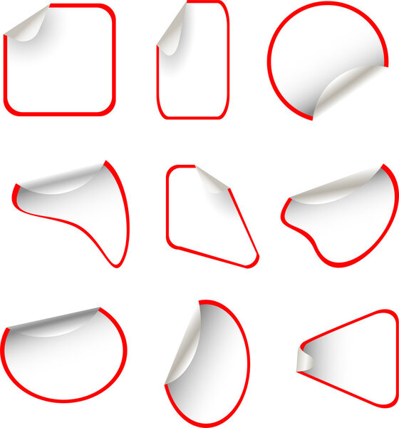 Vector stickers set with red border