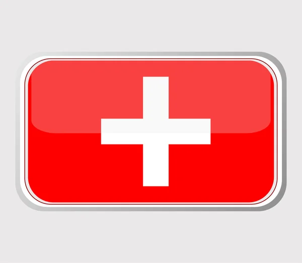 瑞士国旗在窗体中。矢量 — 图库矢量图片
