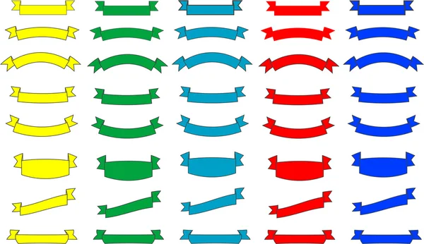Ensemble de rubans colorés — Image vectorielle