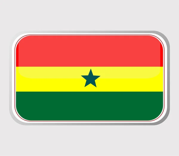 Bandeira de ghana na forma. vetor — Vetor de Stock