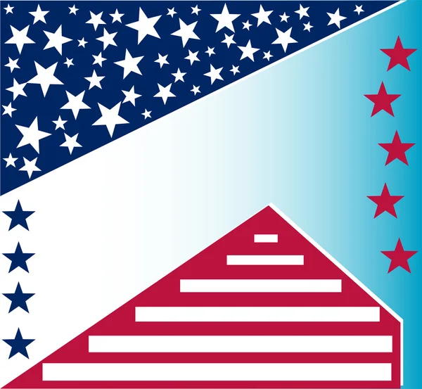 США незалежності привітання з патріотичних кадру — стоковий вектор