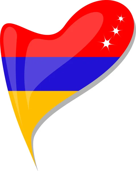 Armenië in hart. icoon van Armenië nationale vlag. vector — Stockvector