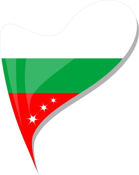 Βουλγαρία στην καρδιά. εικονίδιο της εθνικής σημαίας της Βουλγαρίας. διάνυσμα — Διανυσματικό Αρχείο