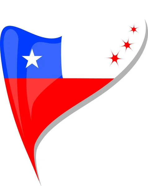 Flaga Chile przycisk w kształcie serca. wektor — Wektor stockowy