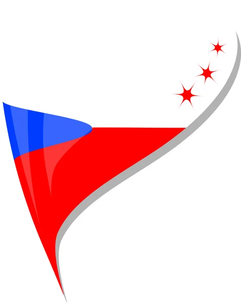 Checo de corazón. Icono de bandera nacional checa. vector — Archivo Imágenes Vectoriales