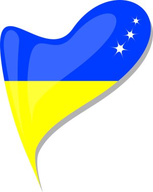 Ukraine in heart. Icon of ukraine national flag. vector clipart