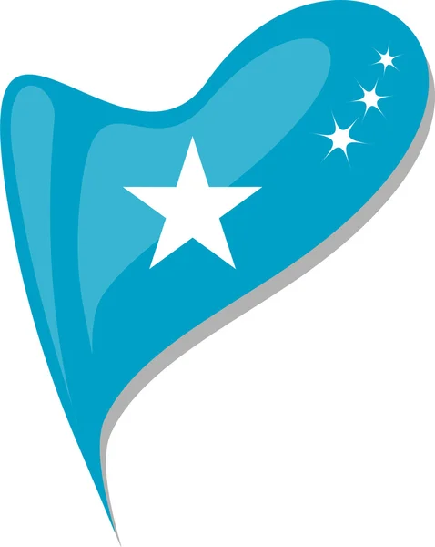 Somalí de corazón. Icono de bandera nacional somalí. vector — Vector de stock