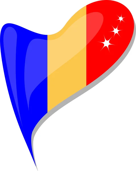 Chad de corazón. Icono de chad bandera nacional. vector — Archivo Imágenes Vectoriales