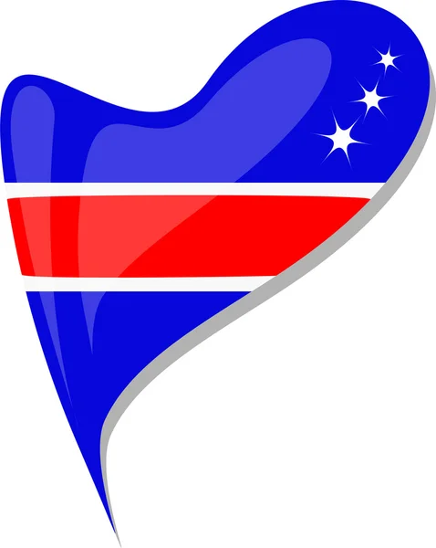 Botón bandera de Costa Rica forma corazón. vector — Archivo Imágenes Vectoriales