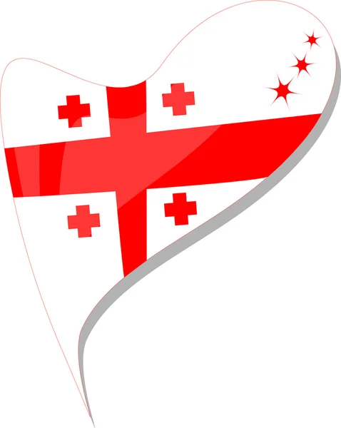 Géorgie dans le cœur. Icône du drapeau national de géorgie. vecteur — Image vectorielle