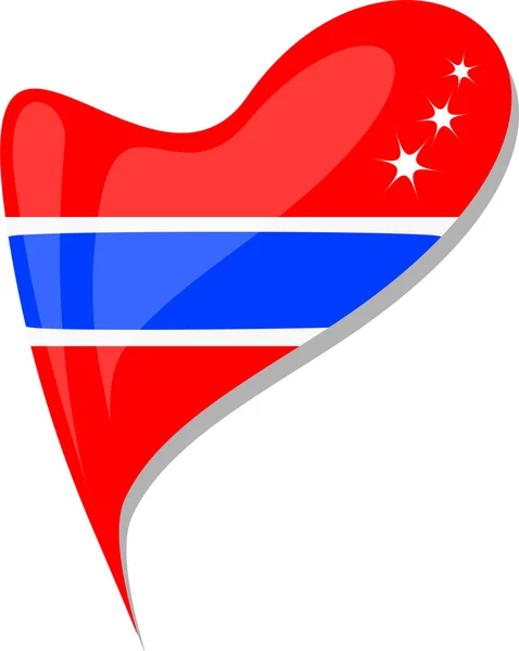 Flaga Tajlandii przycisk kształt serca. wektor — Wektor stockowy