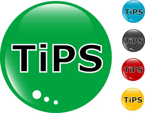Tips glass button icon — Stock Vector