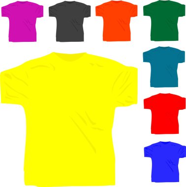 Set of men's T-shirt isolated clipart