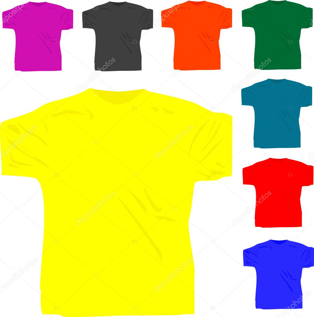 Set of men's T-shirt isolated