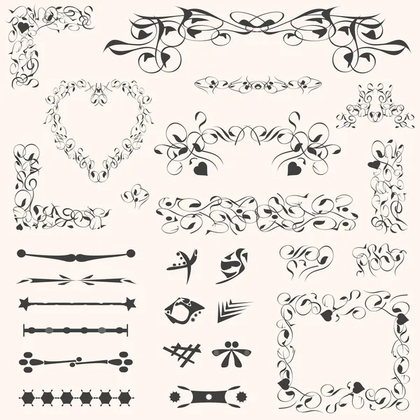 Elementos de diseño caligráfico página decoración — Vector de stock
