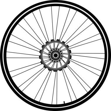 Bike wheel isolated on white clipart