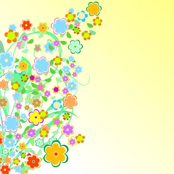 아름 다운 꽃 테두리입니다. 꽃 디자인 — 스톡 벡터