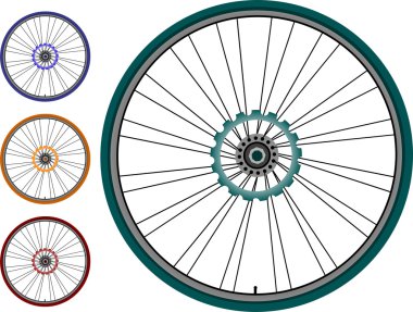 Bike wheel set - vector illustration isolated on white clipart