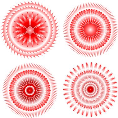 Red Decorative design elements. Patterns set for currency clipart