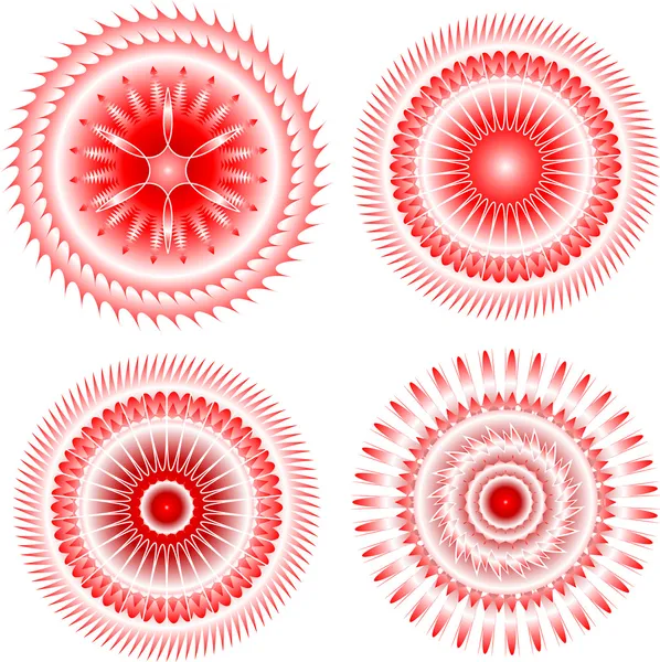 Rote dekorative Designelemente. Muster für die Währung — Stockvektor