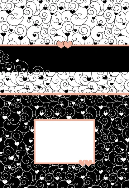 Carte d'invitation avec motif en forme de coeur — Image vectorielle