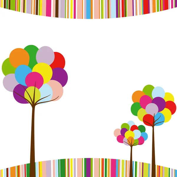 Abstract springtime rainbow color tree — Stock Vector