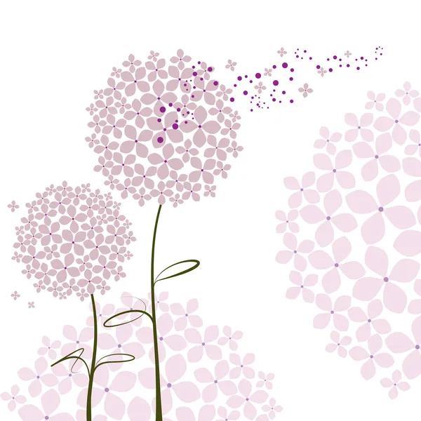 Astratto primavera viola Ortensia fiore — Vettoriale Stock