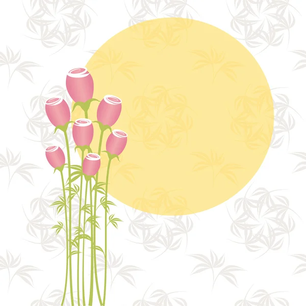 Fleurs roses printanières rose sur fond de motif sans couture — Image vectorielle