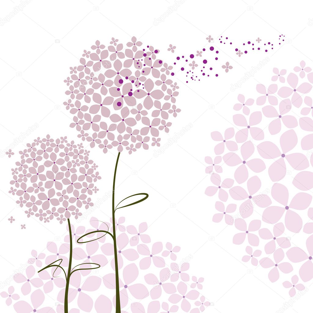 Abstract springtime purple Hydrangea flower