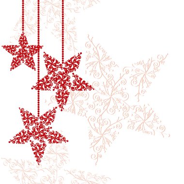 Red christmas star greeting card clipart