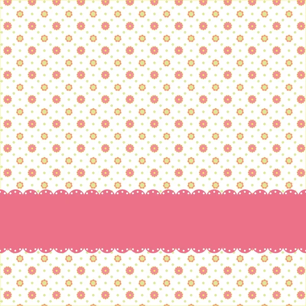 Roze bloem polka dot naadloze patroon — Stockvector