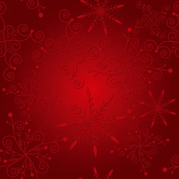 抽象的なエレガンス赤いクリスマス雪片のシームレスなパターン — ストックベクタ