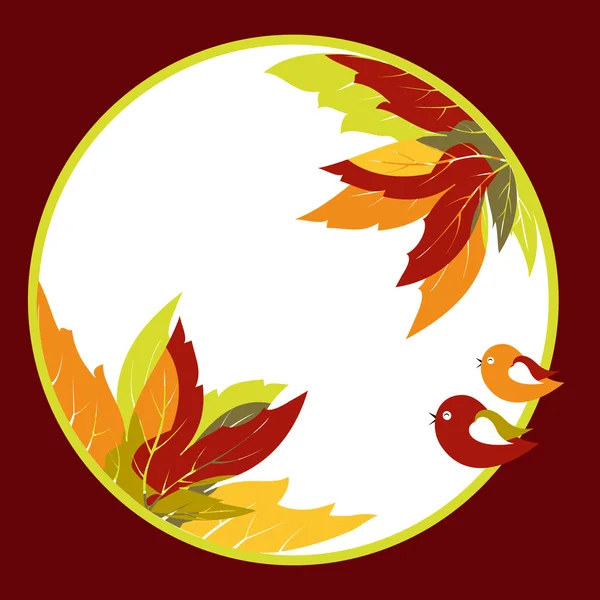 Абстрактные осенние листья на фоне птиц — стоковый вектор