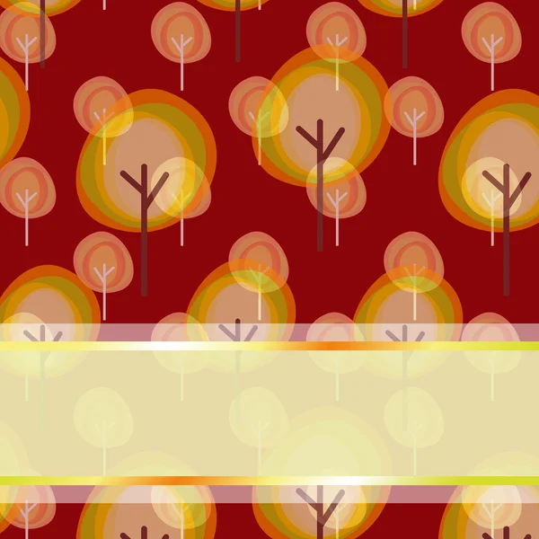 Abstrato árvore de outono sem costura padrão cartão de saudação — Vetor de Stock