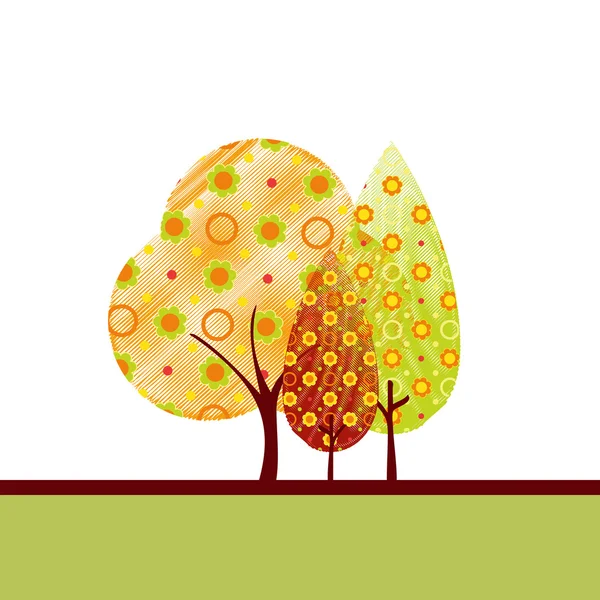 抽象的な秋ツリー グリーティング カード — ストックベクタ