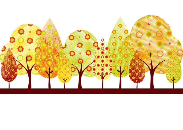 Abstrato árvore de outono cartão de saudação —  Vetores de Stock