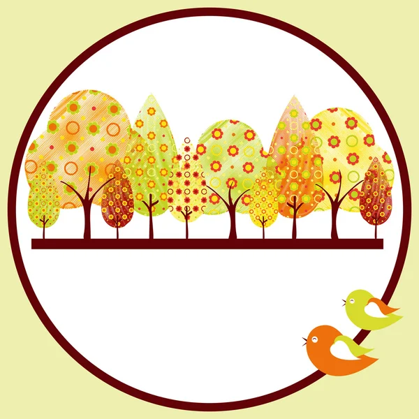 Αφηρημένη φθινόπωρο δέντρο ευχετήρια κάρτα — Διανυσματικό Αρχείο