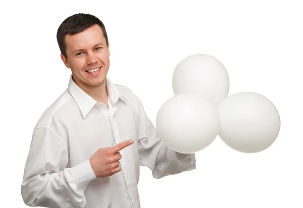 Uomo con palloncini — Foto Stock