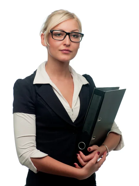 Woman manager with a folder — Stock Photo, Image
