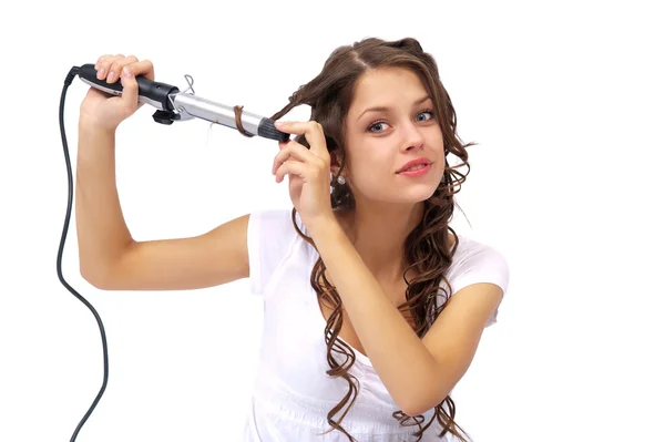 Menina com cabelo encaracolado — Fotografia de Stock