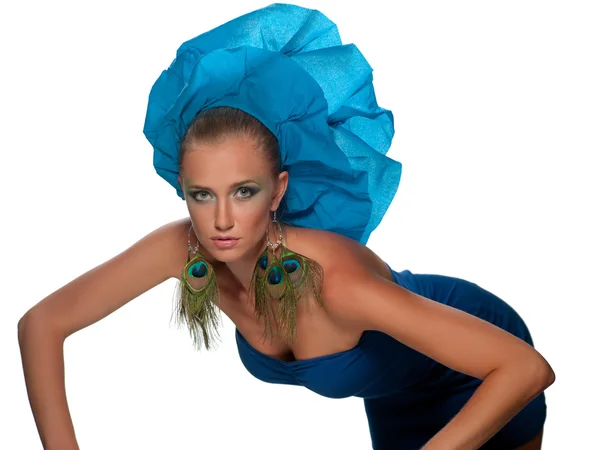 Mujer en un vestido azul —  Fotos de Stock