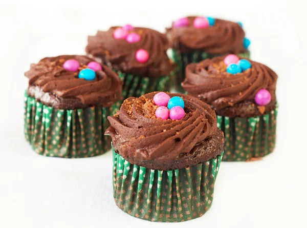 Miniature chocolate cupcakes — Stock Photo, Image