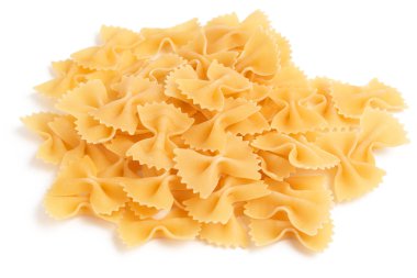 Bow tie pasta on white background clipart