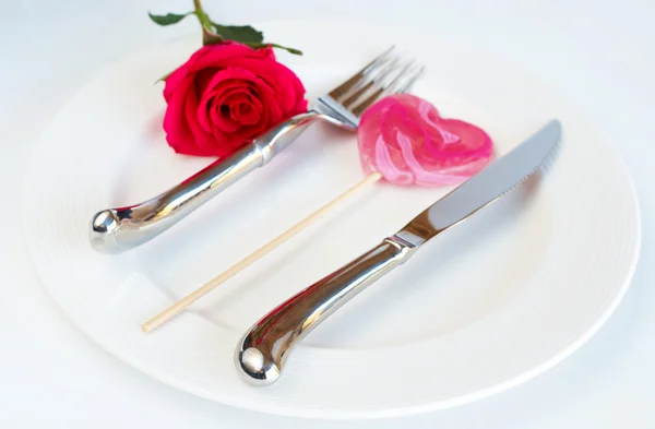 Valentines table de jour réglage — Photo