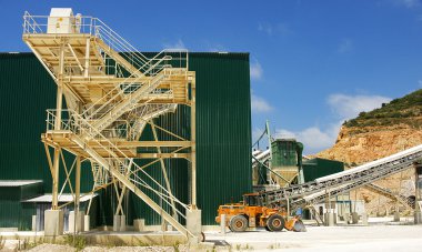 Gravel quarry and arid for construction clipart