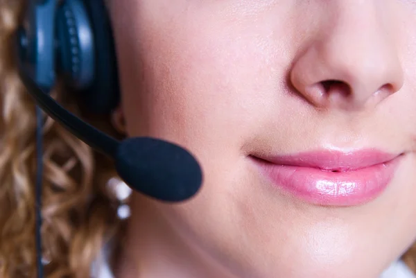 The employee of the call center — Stock Photo, Image