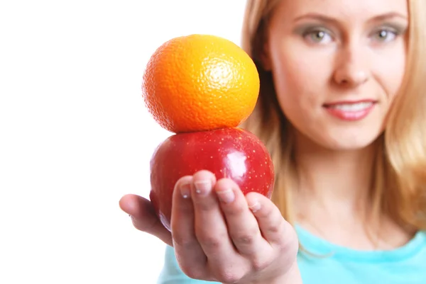 The girl with a fruit — Stock Photo, Image
