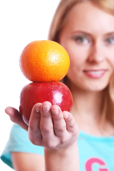 The girl with a fruit — Stock Photo, Image